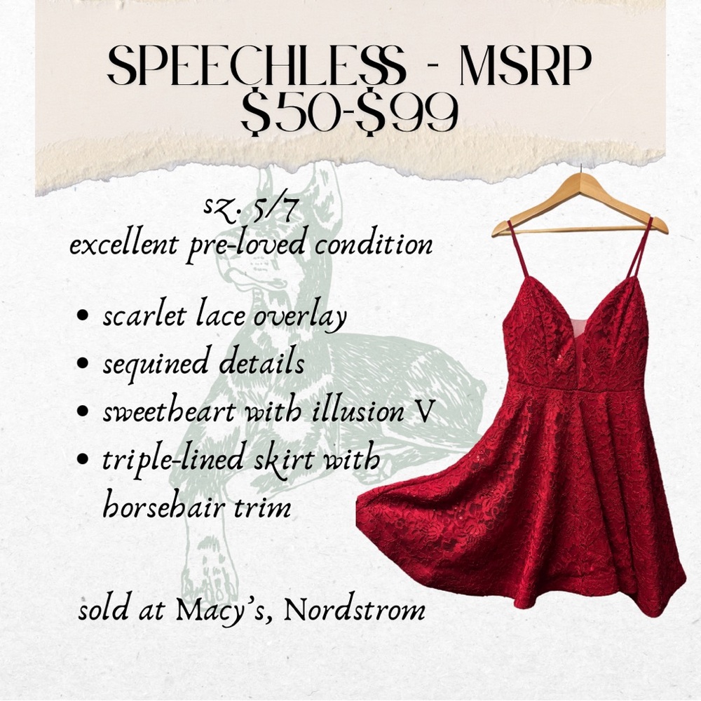 Speechless - Juniors Sz. 5 - Red Lace Mini Dress